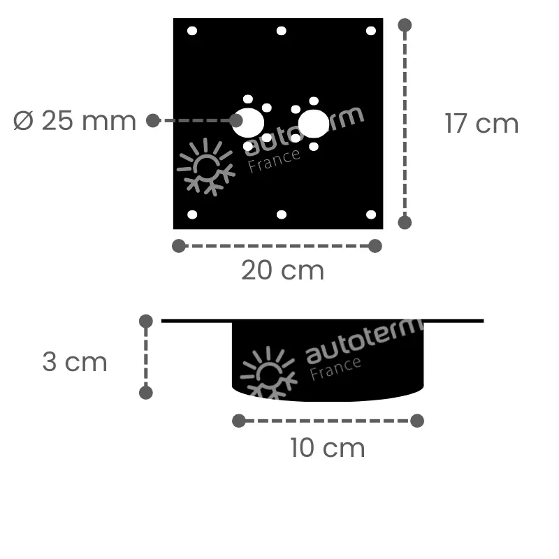 Support de montage au sol 2D4D 3 cm.webp