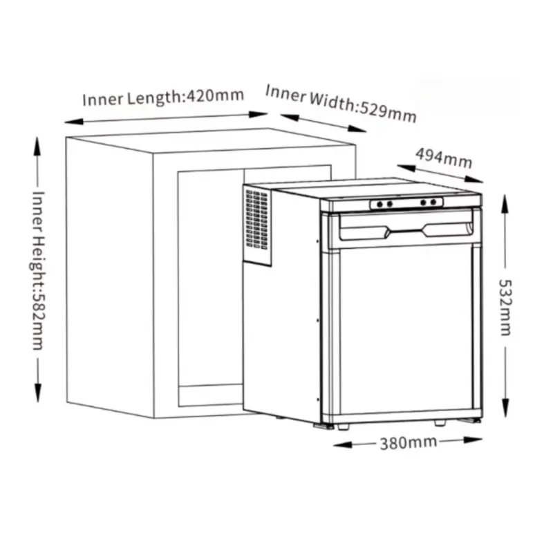 Réfrigérateur encastrable à compression Pundmann 50L Pour camping-cars et caravanes