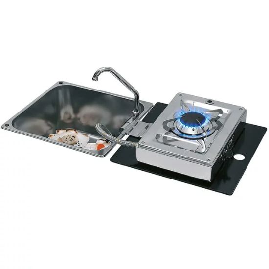 Plan de cuisson rabattable pour évier